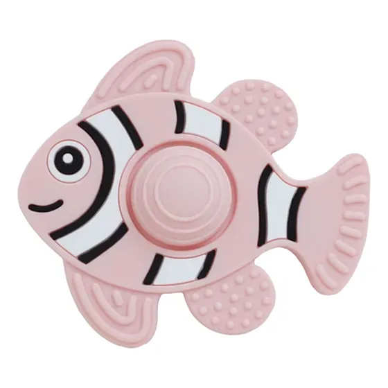 Masticador De Silicón Para Bebés Pez Rosa Úpale