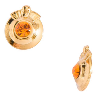Aretes Coronita Con Cristal Naranja Nice Aretes Coronita Con Cristal Naranja Nice