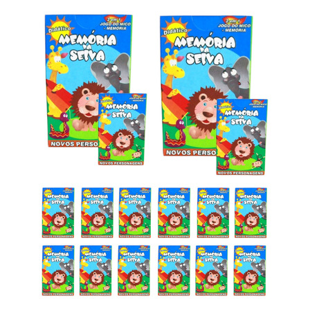 Kit 10 Jogo Da Memoria Animais Safari Infantil P/ Kit Festa Kit 10 Jogo Da Memoria Animais Safari Infantil P/ Kit Festa