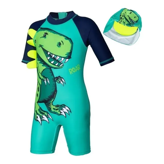* Traje De Baño Niños Patrón De Dinosaurio Proteccion Solar