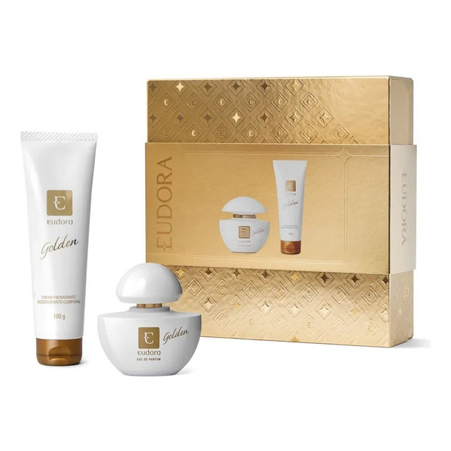 Kit Presente Eudora Golden Perfume 35ml + Hidratante 100g Kit Presente Eudora Golden Perfume 35ml + Hidratante 100g