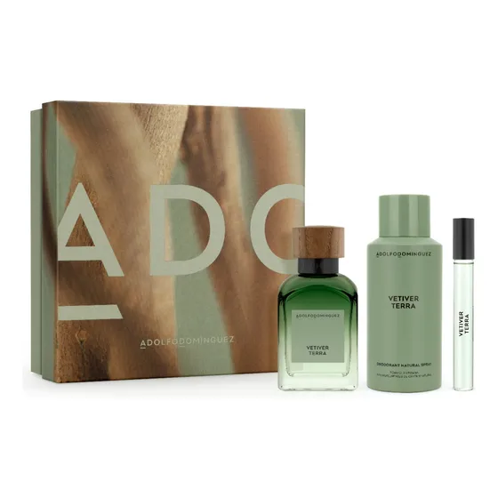 Set Vetiver Terra Edp 120ml+desodorante 150 Ml+edp 10ml