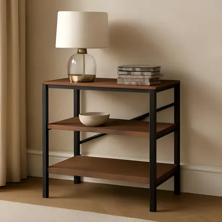 Mesa Multiuso Onedesign Retangular De Aço E Mdf Para Escritório 60 Cm Preto Canela
