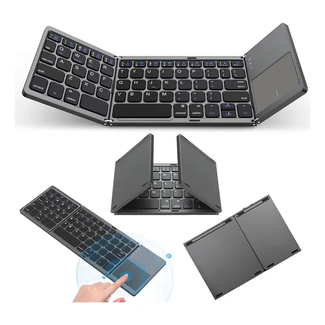 Mini Teclado Bluetooth Inalámbrico Plegable Y Recargable