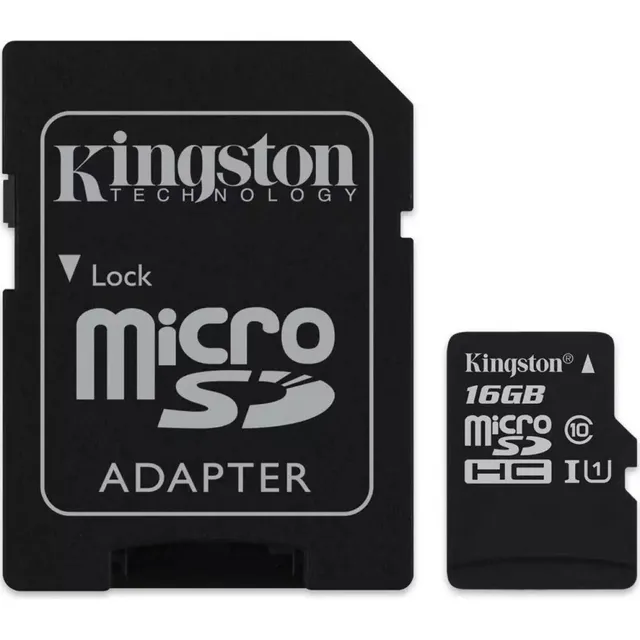 Tarjeta de memoria Kingston de 16 GB, clase 10, 80 MB/s