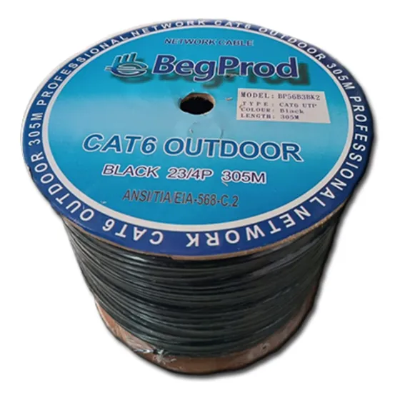 Cable Exterior Cat6 305mt Negro 0,56mm