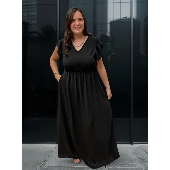 Vestido Vero Largo Crepe Elastizado Talle Grandes Especiales