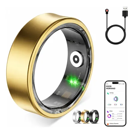 Anel Inteligente Zrse Pressão Sono Cardíaca Spo2 Ios Android Dourado 10