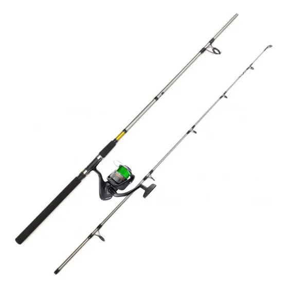 Combo Shimano Fx 9 Pies Con Carrete Okuma Revenger 6500 Cargado Con Linea Trenzada Pesca Mar