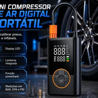 Verunto Compressor De Ar Digital Calibrador De Pneu Digital Para Moto E Carro Por