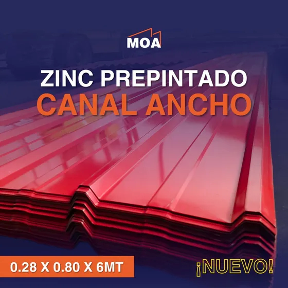 Lamina De Zinc Pre C/an X 0.80 X 6mt Rojo
