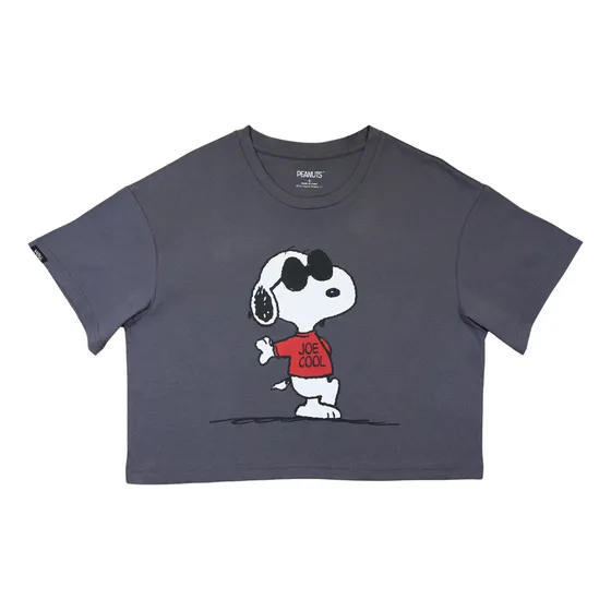 Polera Mujer Glasses Gris Snoopy