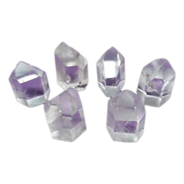 Set Tameana 6 Puntas De Cuarzo Cristal De 3cms 6 Car C/base