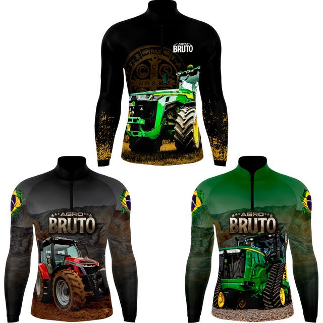 Kit 3 Camisa Camiseta Agro Fazenda Agricultura Proteção Uv50 Kit 3 Camisa Camiseta Agro Fazenda Agricultura Proteção Uv50