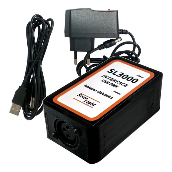 Interface Dmx Usb Profissional Mesa Dmx No Computador Sl3000