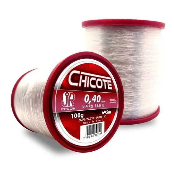 Linha Monofilamento Transparente Chicote 0,40mm 695m Jrpesca Cor Branco
