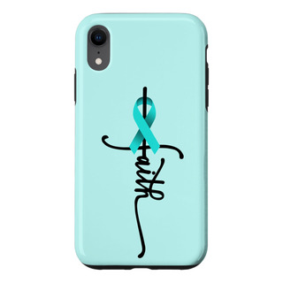 Funda Para iPhone XR Faith Ovarian Cancer Awareness Plastico Funda Para iPhone XR Faith Ovarian Cancer Awareness Plastico