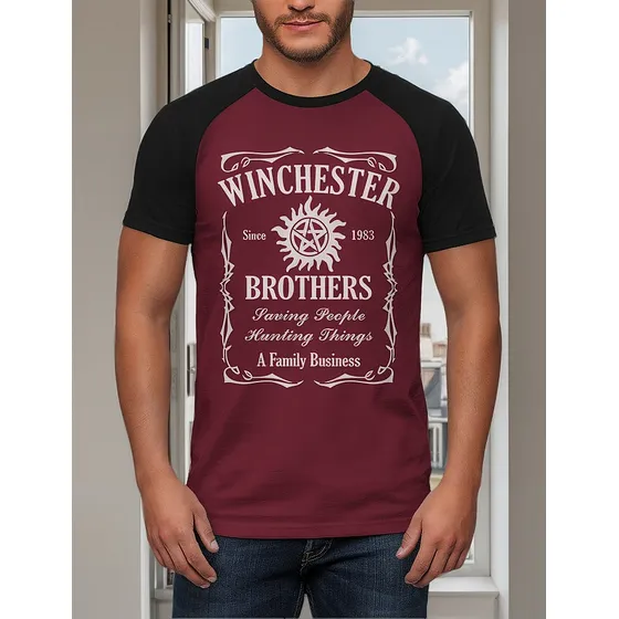 Camisetas Raglan Winchester Brothers Supernatural Geeks Nerd