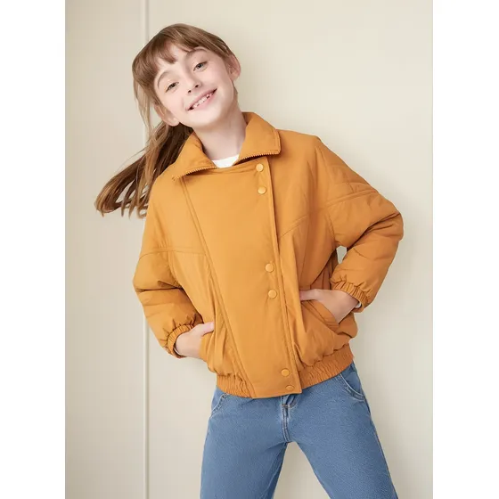 Jaqueta Puffer Infantil Menina Gola Alta