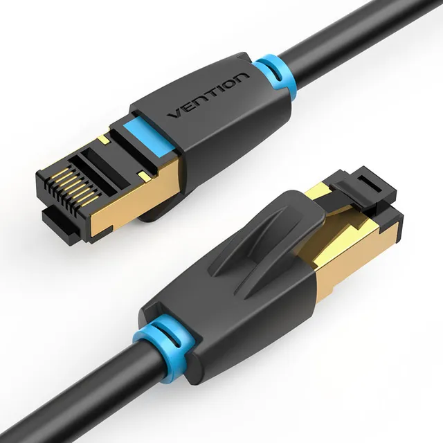 Cable De Red Rj45 Sftp Vention Cat.8/ 2m/ Negro