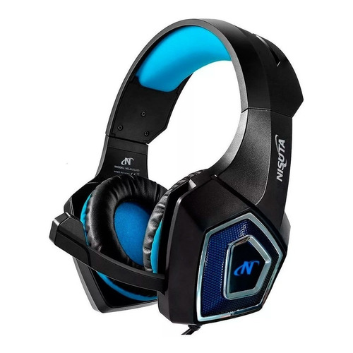 Auriculares gamer Nisuta NSAUG350 negro y azul