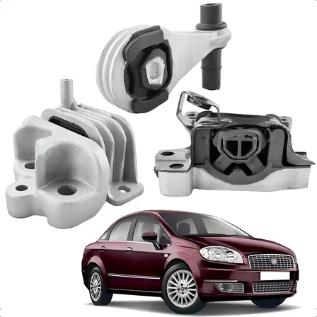 Kit 3 Coxim Motor Cambio Fiat Linea 1.9 2008 2009 2010 2011 Ano E Carro Descrição