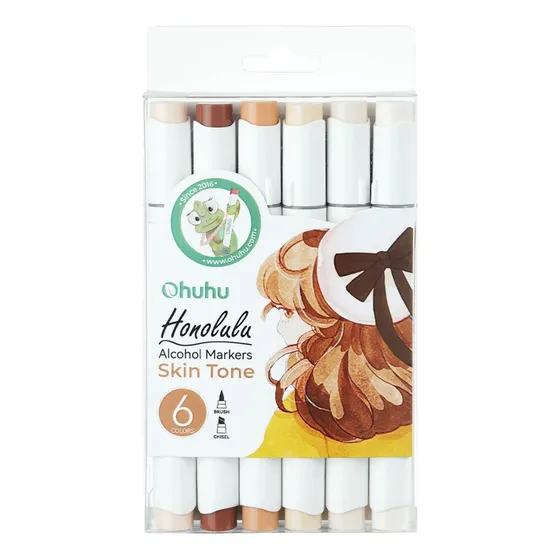 Set 6 Marcadores Al Alcohol Ohuhu Honolulu A Doble Punt Piel