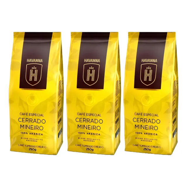 3x Café Torrado Moído Havanna Especial Cerrado Mineiro 250g