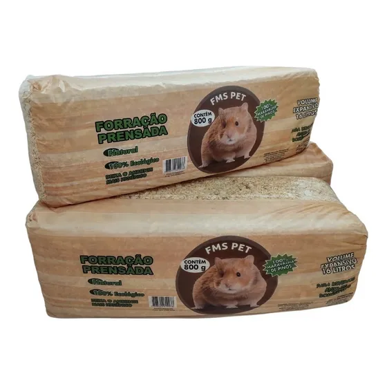 Maravalha Serragem Coelho Hamster Roedores 3x800g 48 Litros