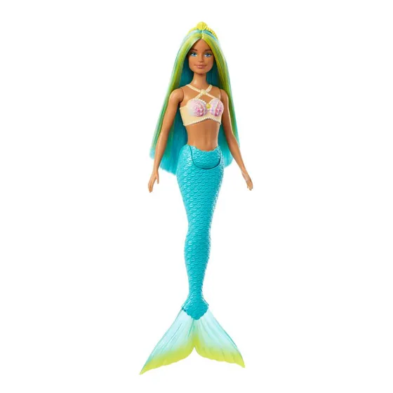 Muñeca Barbie Ensueño Sirena Con Cabello Verde Y Azul