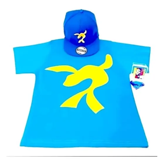 Kit  Fantasia Luccas Neto Camiseta + Boné  + Pedra Do Poder 