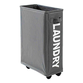 Cesto De Ropa Sucia Con Ruedas Plegable Compacto Rectángular Color Grisobscuro Cesto De Ropa Sucia Con Ruedas Plegable Compacto Rectángular Color Grisobscuro