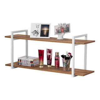 Nicho Prateleiras Para Quarto E Decoração Com 60cm Cor Estrutura Branca Com Mdf Amadeirado Nicho Prateleiras Para Quarto E Decoração Com 60cm Cor Estrutura Branca Com Mdf Amadeirado