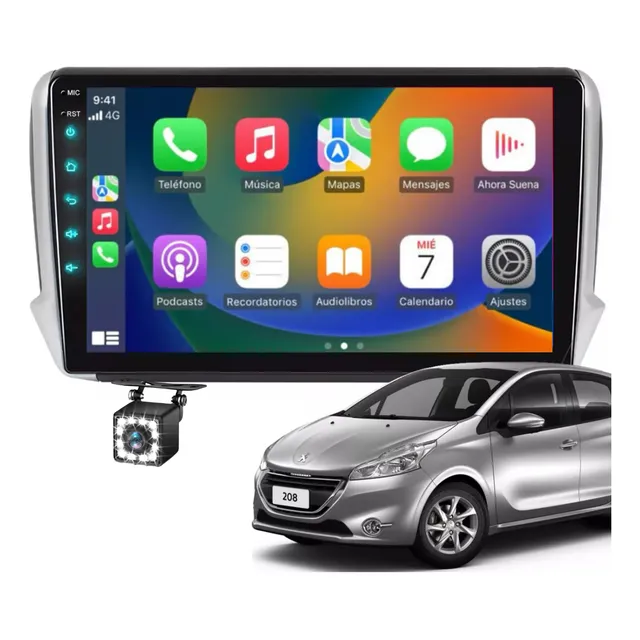 Pantalla Radio Multimedia Android Carplay Para Peugeot 208