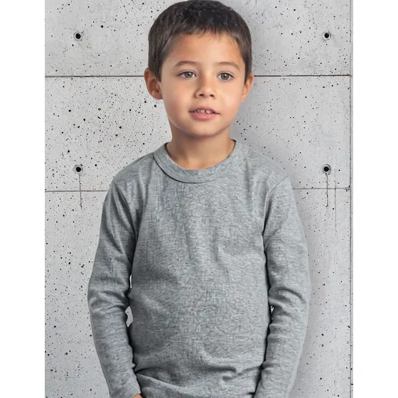Camiseta Niño Algodón Mota Talla 4 Color Gris Mt4435