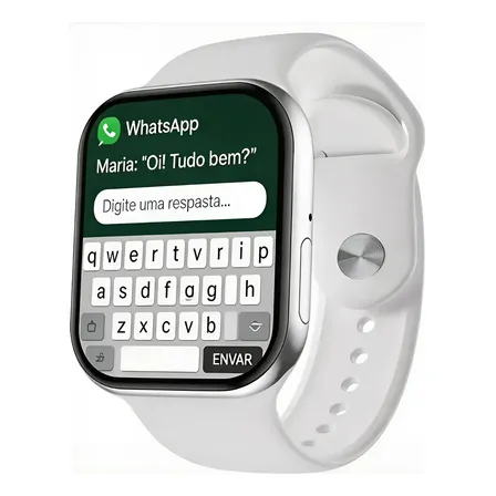Smartwatch Mini Gps 38mm Serie 10 P/ Pulso Fino Lançamento P Prateado