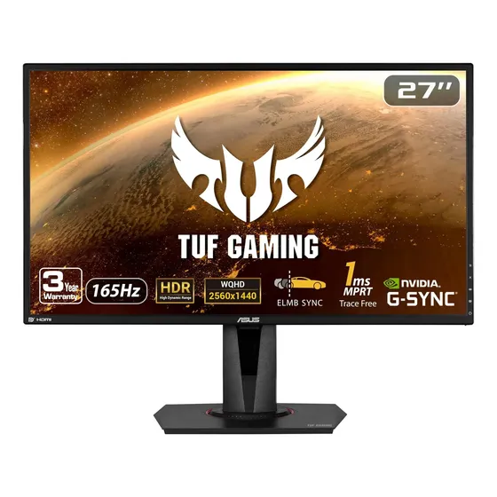 Monitor De Jogos Asus Tuf Gaming 27 2k Hdr (vg27aq) - Qhd ( Negro