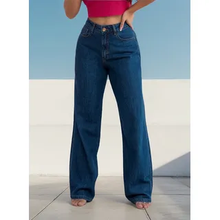 Calça Jeans Wideleg Pantalona Premium Cintura Alta Blogueira Calça Jeans Wideleg Pantalona Premium Cintura Alta Blogueira