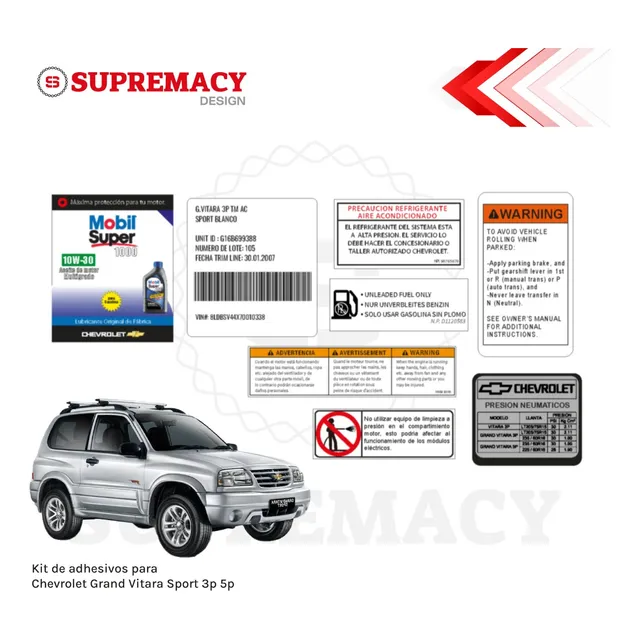 Adhesivos Chevrolet Grand Vitara Sport 