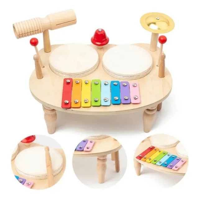 Batería Infantil Montessori Platillo Tambores Y Xilofono