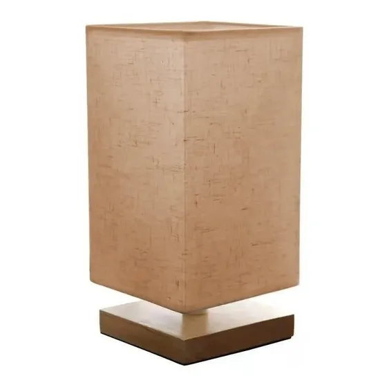 Portátil Veladora Base Cuadrada De Madera Y Lino