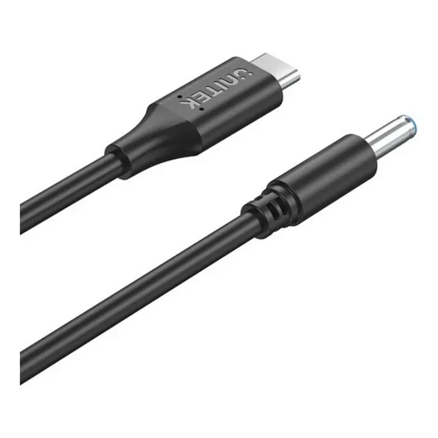 Cable Carga Unitek Usb-c 65w Para Laptops Hp 4.5x3.0mm Color Negro