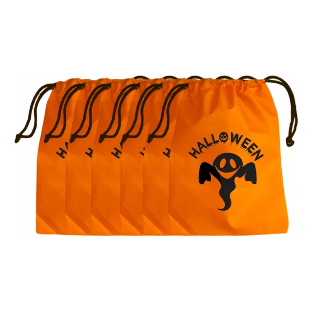 Bolsa De Regalo Para Halloween #1 Calabaza Dulces X 10 Unid.