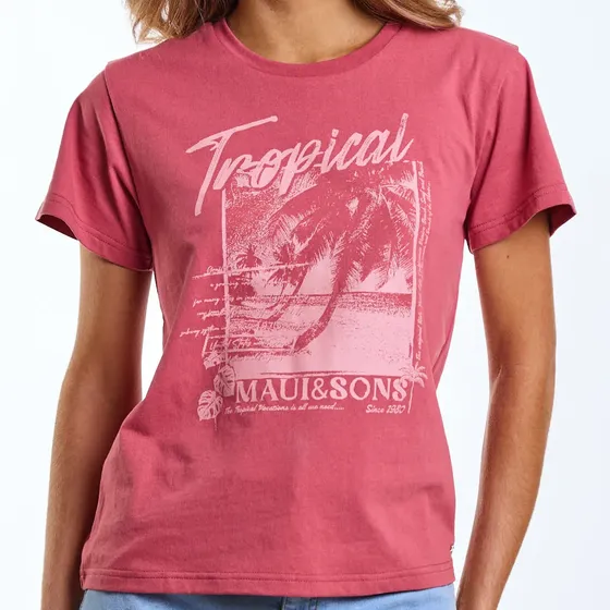 Polera Mc Lira Rojo Mujer Maui And Sons