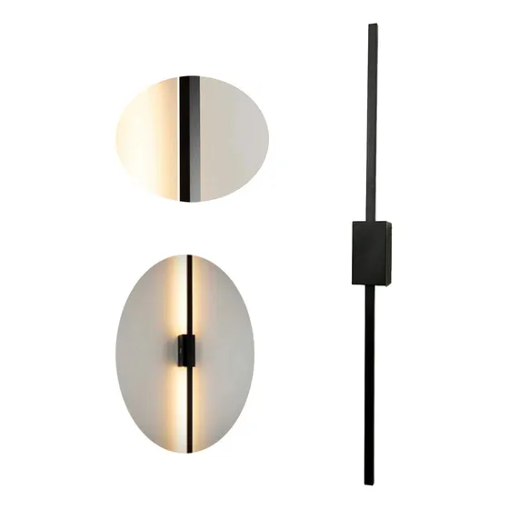 Lámpara De Pared Z Con Luz Indirecta Led Negra En Aluminio 6