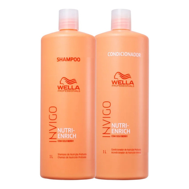 Kit Nutri Enrich Shampoo E Condicionador De 1 Litro Wella Kit Nutri Enrich Shampoo E Condicionador De 1 Litro Wella