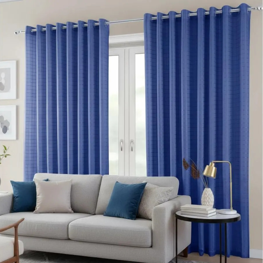Cortina Blackout Pvc Com Tecido Voil Xadrez 2,50 X 2,80