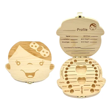Cajita Guarda Dientes De Leche De Madera