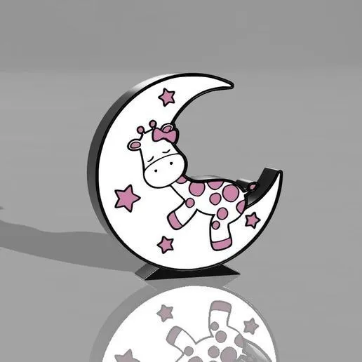 Lámpara  Veladora Temática Luna Miss Jirafa  Led Luz Cálida
