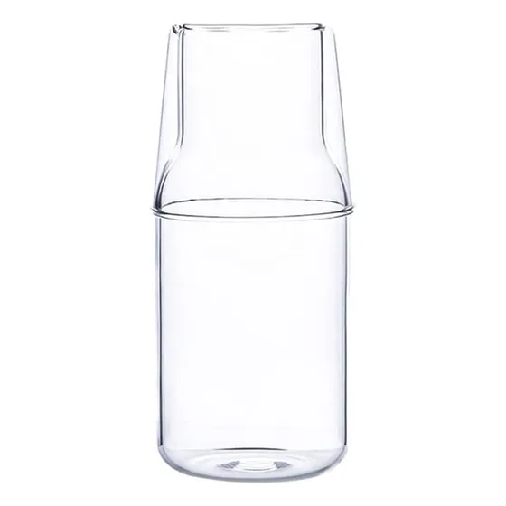 Juego De Jarra De Agua Junto A La Cama Con Vaso De Vidrio, B